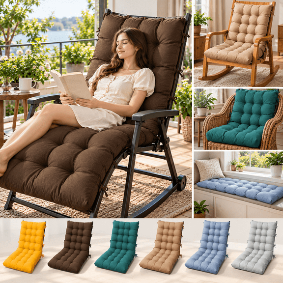 Recliner Chair Cushion Thickened Tufted Seat and Back Pad for Rocking Chair Rattan Sofa Bay Window Living Room Seating
