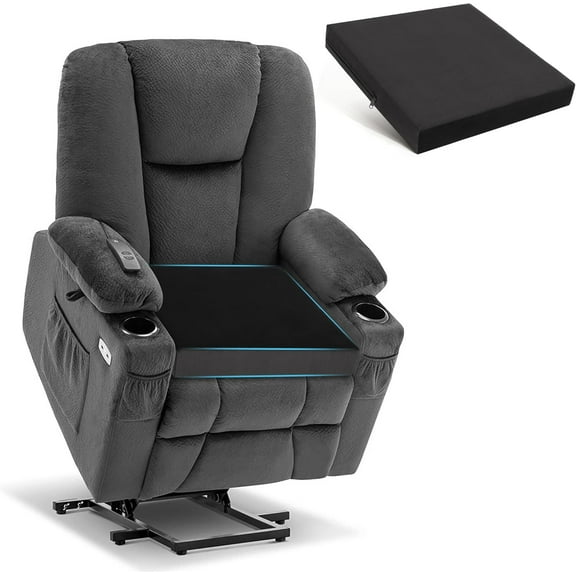 Recliner Chair Cushions for Elderly Extra Large Seat Cushions Gel Memory Foam 20 x 20 x 3 Inch Dark Grey