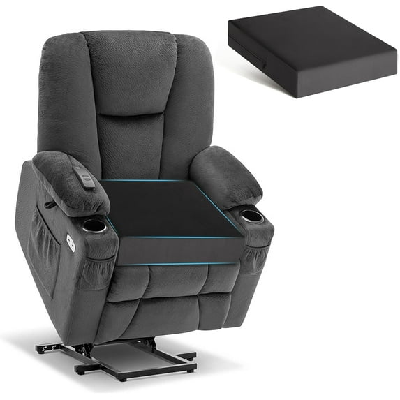 Recliner Chair Cushions for Elderly Extra Large Seat Cushions Gel Memory Foam 20 x 20 x 5 Inch Dark Grey