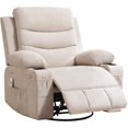 thumbnail image 1 of Recliner Chair with Massage and Heat, 360° Swivel Oversized Recliner Single Sofa Seat, Adult Rocking Chair Reclining Sofa with Cup Holder and Pockets for Living Room, 1 of 7