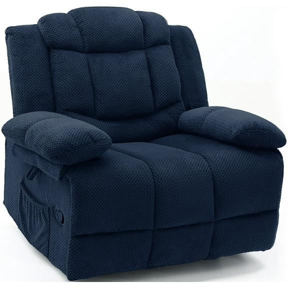 Recliner Chair with Massage and Heating, Oversized 360° Swivel Rocker Recliner for Adults, Lazy Single Sofa Chair with Overstuffed Armrests, Theater Lounge Chair for Living Room