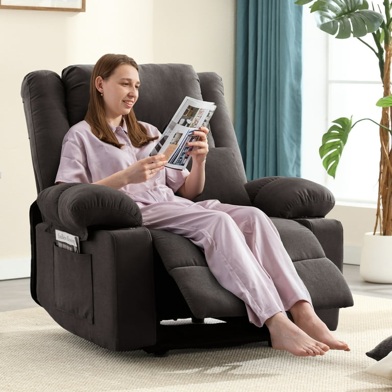 Recliner Chair Modern Ergonomic Lounge Single Sofa Seat Small Recliners Living Room Lounge Recliners on Clearance with Massage Pillow