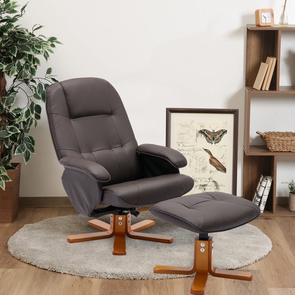 Ottoman Small Leather Swivel Recliner Swivel Recliner Chair With