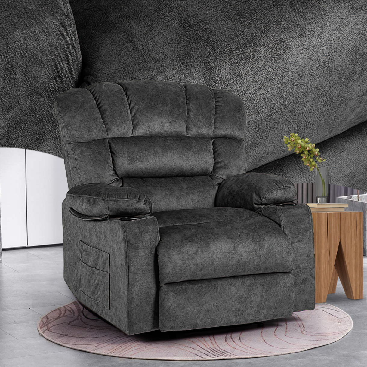 Recliner Chair Oversized Recliner Chair with Massage and Heating Lazy
