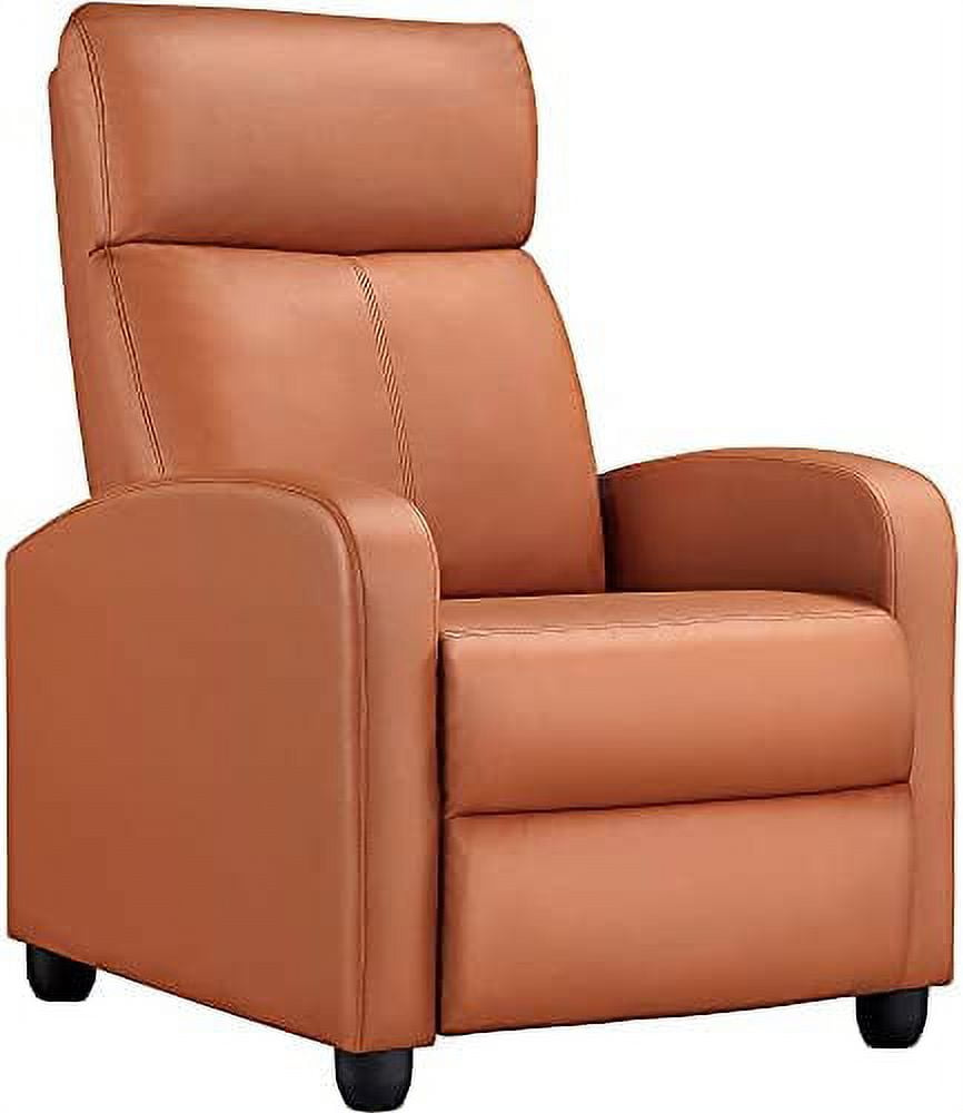 Recliner Chair PU Leather Recliner Sofa Home Theater Seating with Lumbar Support Overstuffed