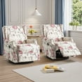 thumbnail image 1 of Recliner Chair Set of 2 Swivel Glider Rocker Nursery Chair for Adults, High Back Upholstered Rocking Armchair for Living Room, Manual Reclining Sofa Lounge Chair with Deep Seat in Fabric - Floral, 1 of 5
