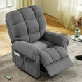 thumbnail image 1 of Neche Electric Recliner Chair, Comfy Lay Flat Sofa for Small Spaces, Living Room, One Box, Gray, 1 of 9