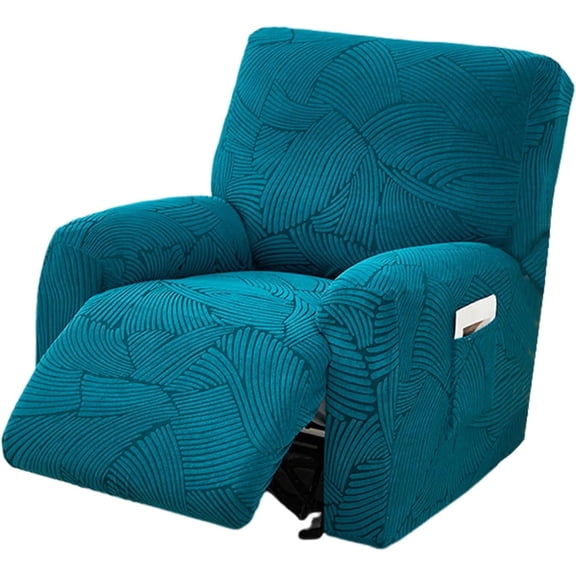 Recliner Covers 4-Pieces Stretch Lazy Boy Recliner Chair Covers with Pocket Floral Pattern Reclining Slipcovers Soft Sofa Slipcover Furniture Protector for Pets Kidss