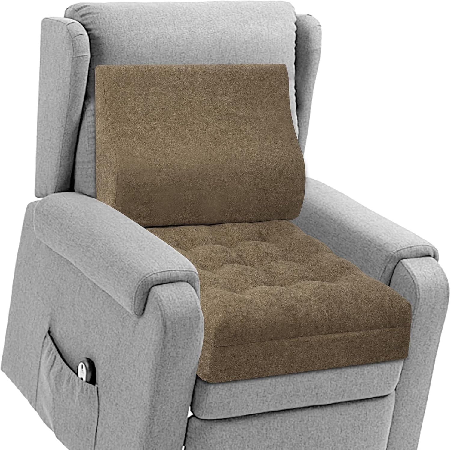 Recliner Cushion for Elderly - Patented Dual Seat Cushion for Sagging Recliner Replacement Booster Cushion for Easy Get Up from Chair, Sofa & Couch, Relieves Long-Sitting Pain