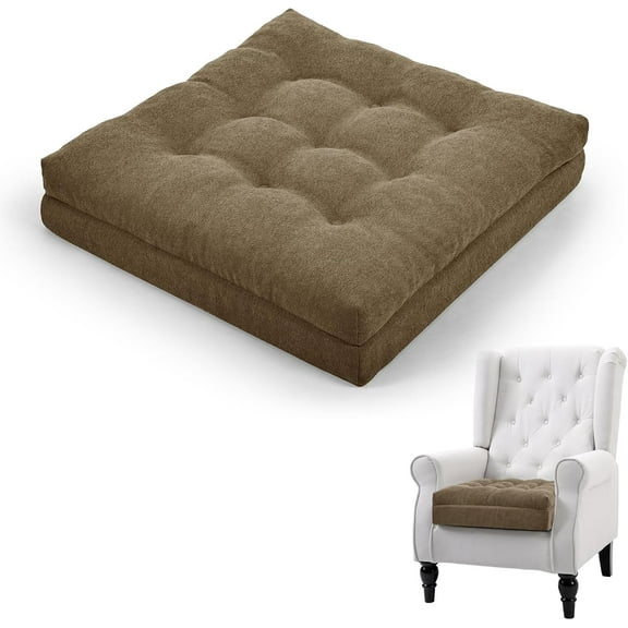 Recliner Cushion for Elderly - Patented Dual Seat Cushion for Sagging Recliner Replacement Booster Cushion for Easy Get Up from Chair, Sofa & Couch, Relieves Long-Sitting Pain 20x20x4 Brown