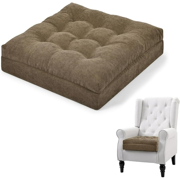 Recliner Cushion Patent Dual Layer Fillings Chair Cushion for Elderly 20x20x5 Inches Extra Large Pad for Armchairs Booster Seat Cushions Pain Pressure Relief Brown