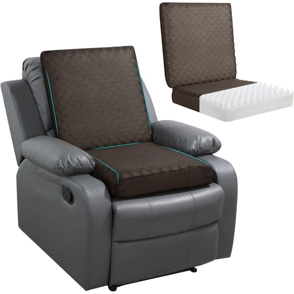 Recliner Cushions for Long Sitting, Egg Crate Foam Cushion Elderly Reduces Muscle Fatigue and Provides Air Flow, Extra Large Non-Slip Seat with Back Support(20*20*4in)