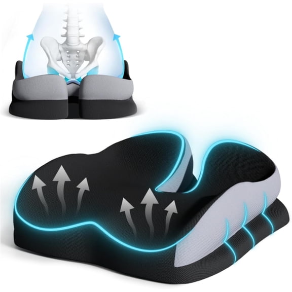 Recliner Cushions for Long Sitting, Egg Crate Foam Cushion Elderly Reduces Muscle Fatigue and Provides Air Flow, Extra Large Non-Slip Seat with Back Support(20*20*4in)