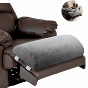 DEDRFUC Recliner Foot Pillow, 23 x 10 x 4 in Sherpa Foam Half-Roll Leg Support Cushion with Elastic Strap and Washable Cover, Light Gray