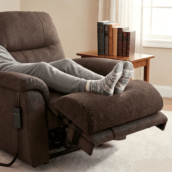 Memory Foam Leg Support Pillow for Recliner – Soft Sherpa Bolster Cushion for Legs, Back & Lumbar, Half Roll Pillow for Bed Sofa