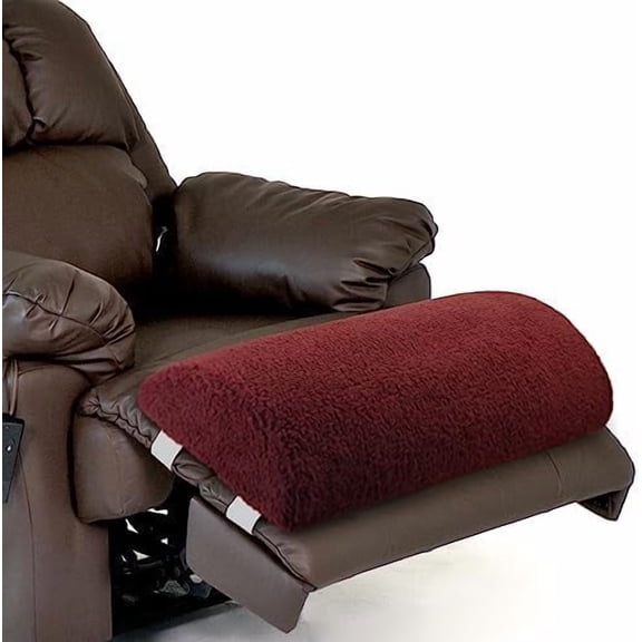 Recliner Foot Pillow Cushion High Resilience Sherpa Memory Foam Bolster Sleeping Rest Multipurpose Half Roll Leg Pillow Suitable for Bed Chair Sofa Headrest Back Lumbar Leg Support(Wine Red)