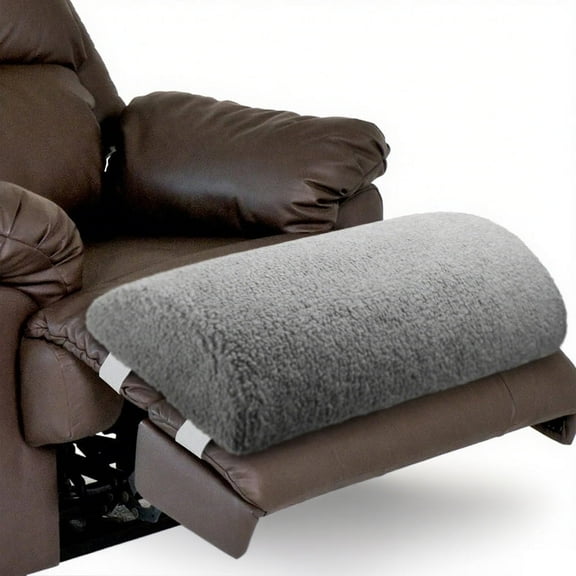 Runbaixing Recliner Foot Pillow Cushion Sherpa Memory Foam Leg Rest for Sofa, Bed & Chair Gray (23 x 10 x 4)