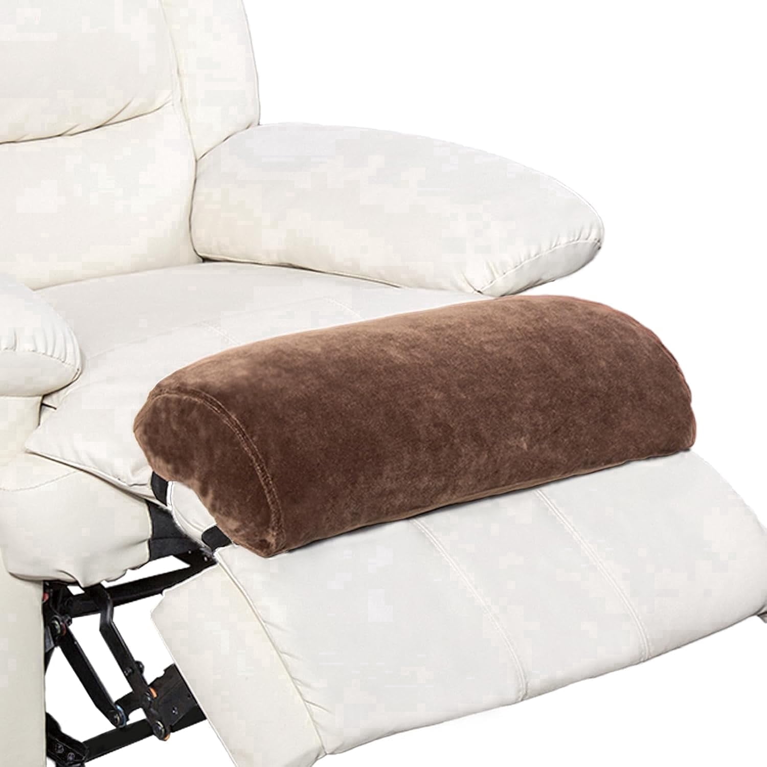 TAVENE Recliner Leg Rest Cushion with Strap, Memory Foam Under Knee Pillow for Back Sleeping and Foot Elevation, Half Moon Bolster Pillow for Chair, Head, Lumbar Support
