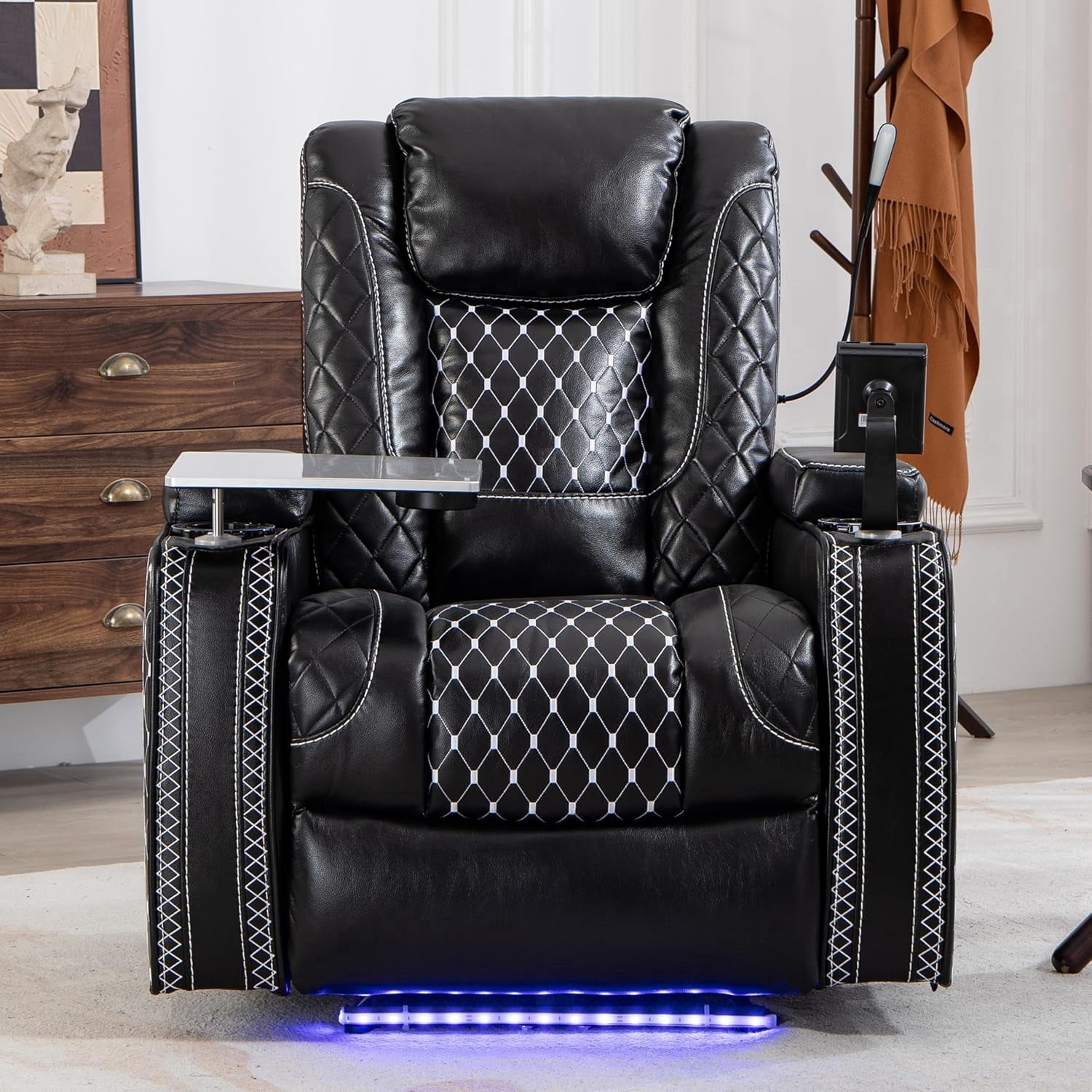 Recliner with Lift Assist for Seniors, Heavy Duty Lay Flat Recliner 180-Degree, Dual Motor Power Stand Up Lift Chair with Massage and Heat, Infinite Position Electric Recliner Chair for Elderly