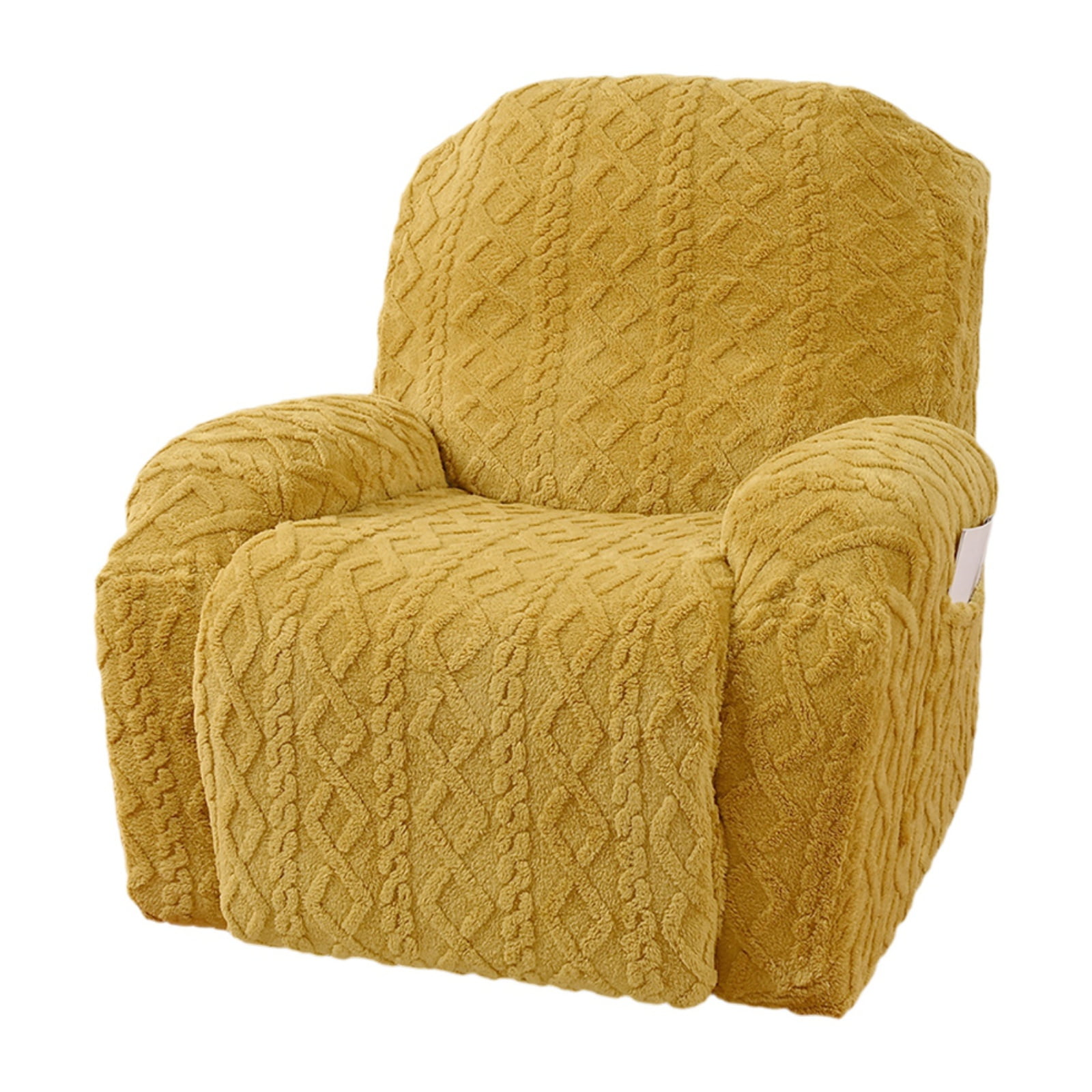 Recliner Slipcover, 1 Piece Electric Recliner Covers, Washable Solid Color Jacquard Plush