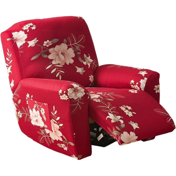 Recliner Slipcovers 4-Pieces Recliner Covers Recliner Couch Covers Recliner Chair Cover Non Slip Reclining Slipcovers with Storage Pockets Furniture Protector for Living Room