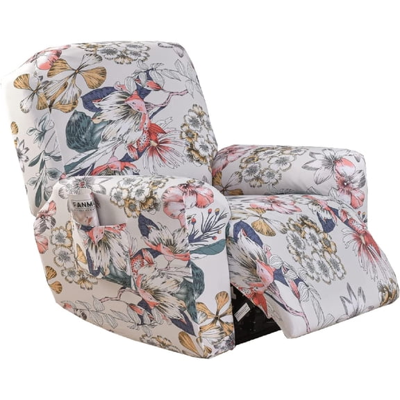 Recliner Slipcovers 4-Pieces Recliner Covers Recliner Couch Covers Recliner Chair Cover Non Slip Reclining Slipcovers with Storage Pockets Furniture Protector for Living Room
