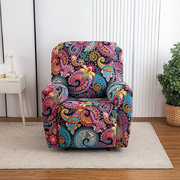 Recliner Sofa Cover, Stretch Fabric, Printed Design, Armchair Cover, Couch Covers , Furniture Protector for Dogs(Armchair, Paisley Floral)