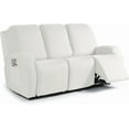 thumbnail image 1 of Recliner Sofa Slipcover, 3 Pieces Polyester Fabric Stretch Sofa Covers for 3 Seat Reclining Couch, Soft Washable Furniture Protector with Pockets (3 Seat, Milk White), 1 of 14