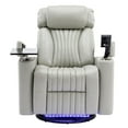 thumbnail image 1 of Recliner With Hidden Arm Storage and LED Light Strip, Cup Holder, Tray Table,and Cell Phone Holder - Grey, 1 of 6