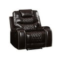 thumbnail image 1 of Recliner with Leatherette Upholstery and Diamond Tufts, Brown, 1 of 5