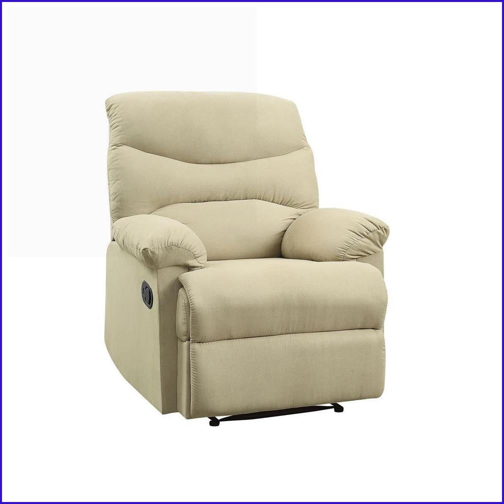 Recliner with Motion Function & Pillow Top Armrests | Beige Microfiber | Fabric+Metal