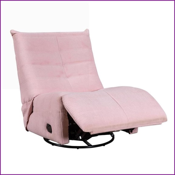 Recliners Contemporary 31'' Swivel Glider Recliner | Pink Corduroy
