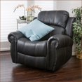 thumbnail image 1 of Recliners: Contemporary Gliding Manual Recliner with Faux Leather Upholstery | Black | PU, 1 of 18