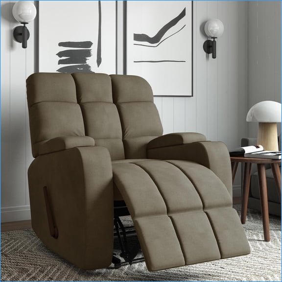 Recliners Contemporary Sage Gray Polyester Microfiber Space-Saving | Sage | Polyester