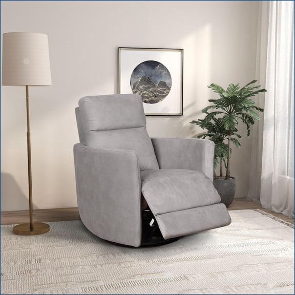 Recliners Lawson Swivel Glider Recliner Chair - Suede Upholstered, Latte | Suede | Easy-Clean