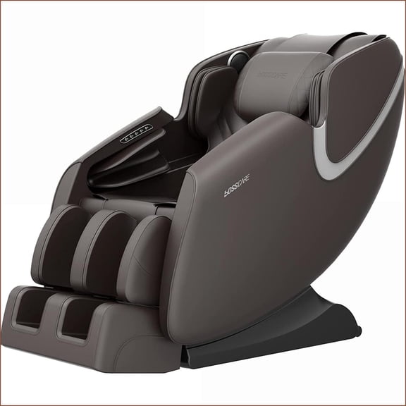 Recliners Massage Chair with Zero Gravity, Full Body Airbag, Bluetooth Speaker, Foot Roller | Walnut Brown