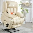 thumbnail image 1 of Recliners and Massage Chairs Dual Motor Infinite Position Up to 350 LBS Leatherair Power Lift Recliner Chair, Heavy Duty Motion Mechanism with 8-Point Vibration Massage and Lumbar Heating, Stainless, 1 of 20