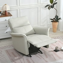 Recliners and Massage Chairs Manual Rocker Recliner Chair for Adults,Rocking Glider Recliner for Small Spaces,PU Leather Rocking Chair for Nursery,Single Sofa Recliner for Home Theater Living Room Be