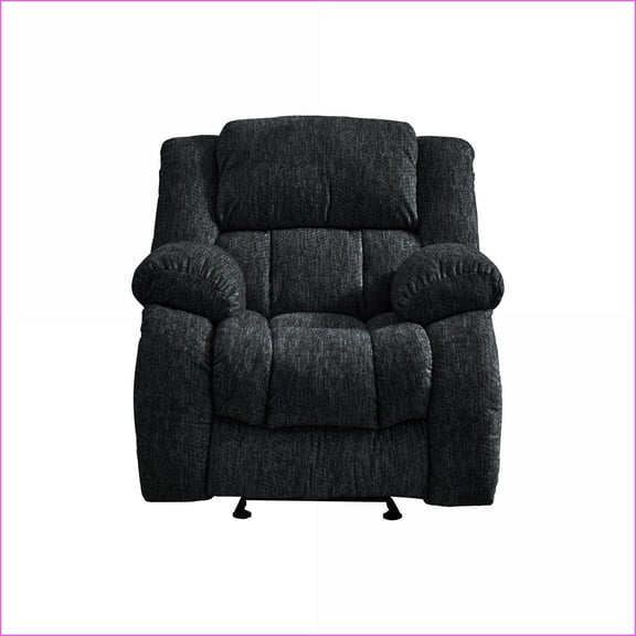 Recliners, Modern Ebony Black Glider Recliner with Smooth Gliding & Reclining | Zaftig Fabric | 100 Lbs