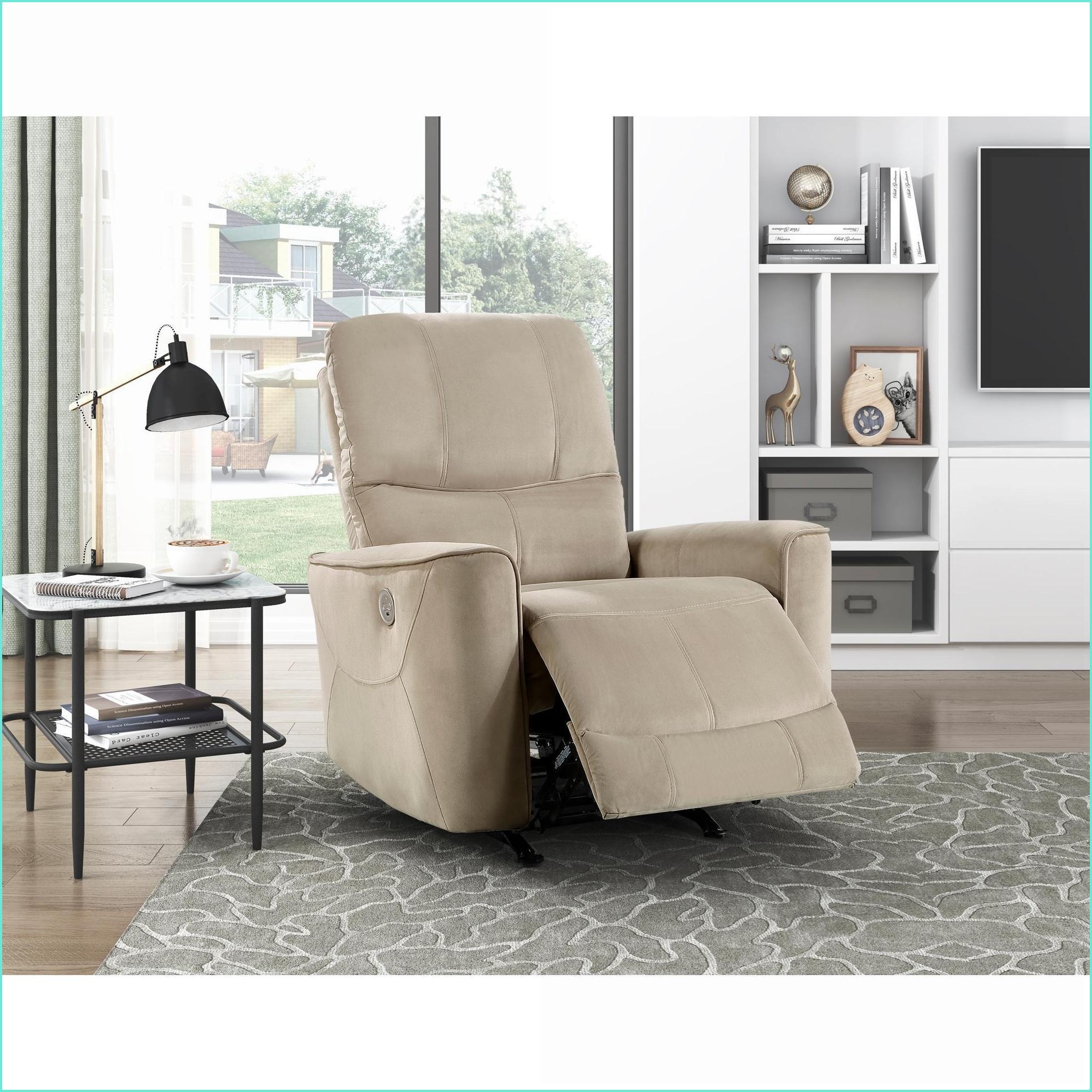 Recliners | Modern Power Rocker Reclining Chair with Tan Brown Velvet ...