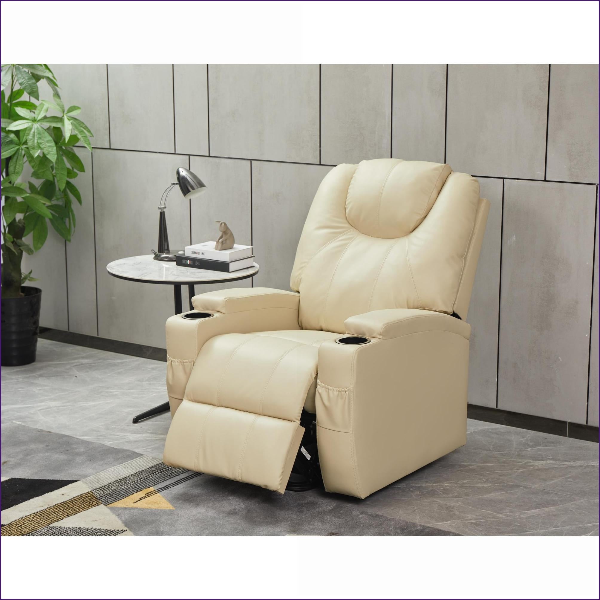 Remote Control Rocker Recliner Recliners Modern Recliner with Remote Control, Cup Holders | Beige ...