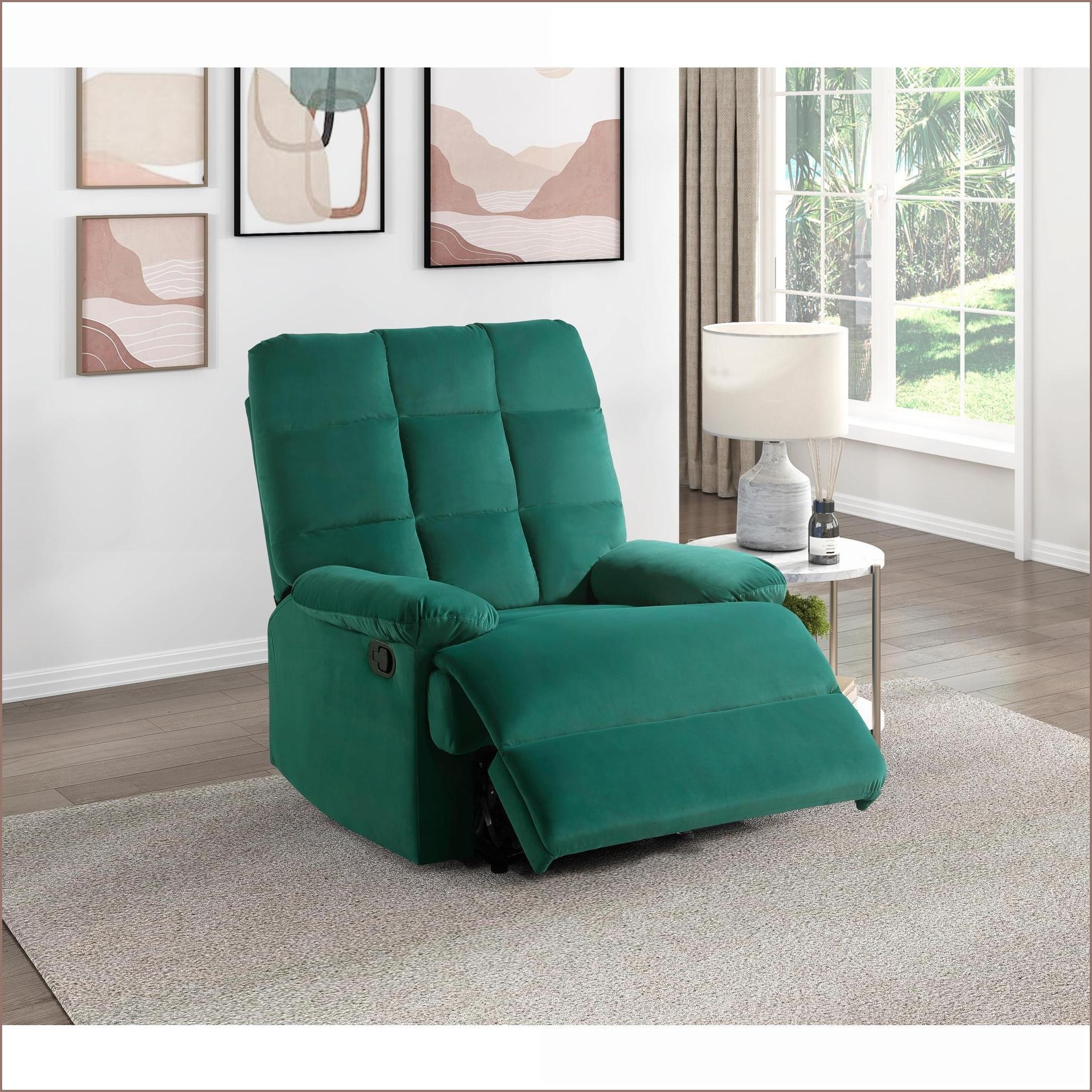 Recliners | Modern Solid Wood Recliner with Tufted Back, Pillowtop Arms ...