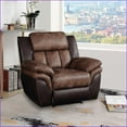 thumbnail image 1 of Recliners Power Motion Channeled Tufted Polished Microfiber, Toffee & Espresso | Espresso | Wood+Fabric, 1 of 6
