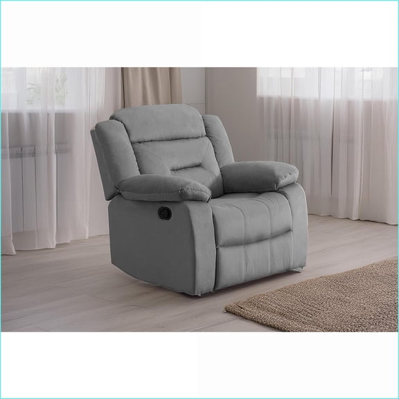 Recliners Single Manual Motion with Tufted Back | Dark Gray Velvet