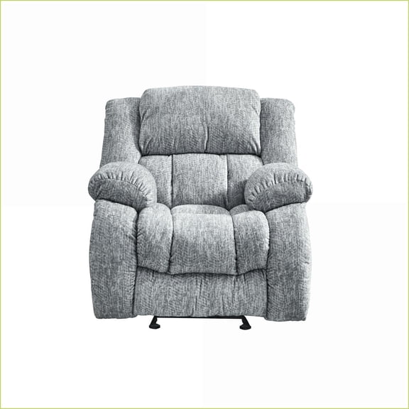 Recliners | Slate Gray Glider Recliner with Soft Close Console | Fabric | Gray