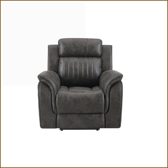 Recliners | Steban Gray Glider Recliner | Upholstered Polyester