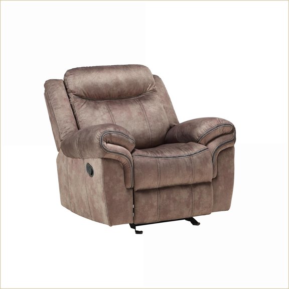 Recliners, Two-Tone Glider Motion Recliner with Tufted Back | Zubaida | Chocolate | Velvet