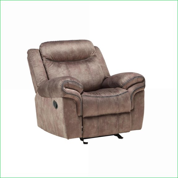 Recliners Two-Tone Tufted Glider Motion Recliner with KD Back | Chocolate | Velvet