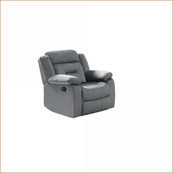 Recliners for Living Room, Contemporary Manual Motion Recliner Chair with Plush Armrests & Tufted Back | Dark Gray | Velvet