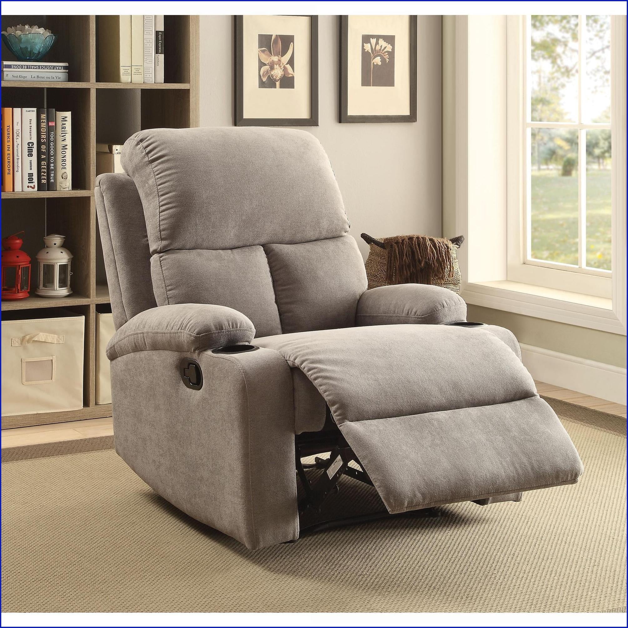 Recliners with Cup Holder, Charcoal Gray Linen Motion Recliner | Charcoal Gray | Fabric+Metal